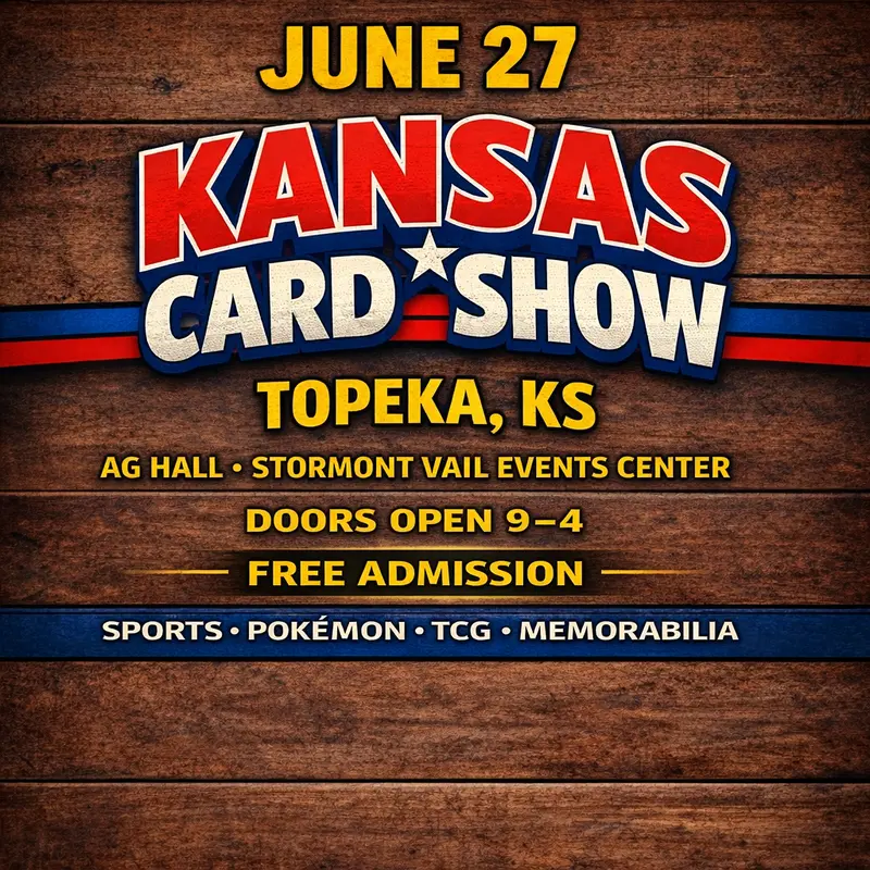 Kansas Card Show Topeka June 27 vendor registration flyer