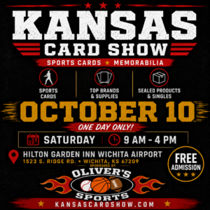 Kansas Card Show Wichita October 10 flyer – sports cards, memorabilia, sealed products and free admission